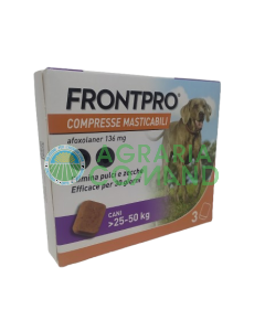 Envase Frontpro comprimidos masticables para perros de 25-50 kg