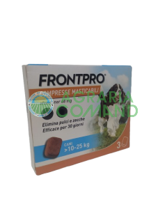 Envase Frontpro comprimidos masticables para perros de 10-25 kg