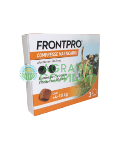 Envase FrntPro comprimidos antiparasitarios para perros