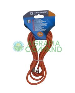 Manguera de gas de 5 m con conexiones para quemadores de hierba Kemper