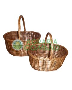 Cesta de mimbre con asa para recoger setas