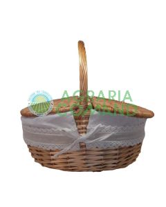 Cesta de mimbre para setas con tapa