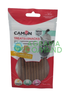 Camon Treats and Snacks Paquete de snacks para gatos con malta de cebada y pollo