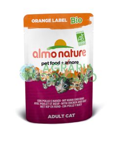 ALMO NATURE ETIQUETA NARANJA BIO Ternera y Pollo gr.70