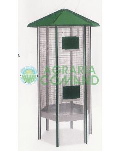 Pajarera hexagonal galvanizada altura 180 cm