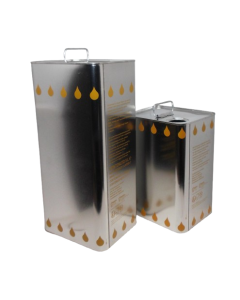 Latas de aceite plateadas