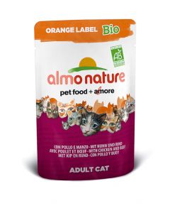 ALMO NATURE ETIQUETA NARANJA BIO Ternera y Pollo gr.70