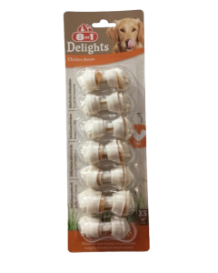 Pack de snacks para perros 8en1 Delicias Huesos de Pollo