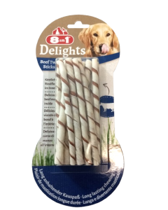 Pack de snacks para perros 8en1 Delicias Carne Palitos Retorcidos