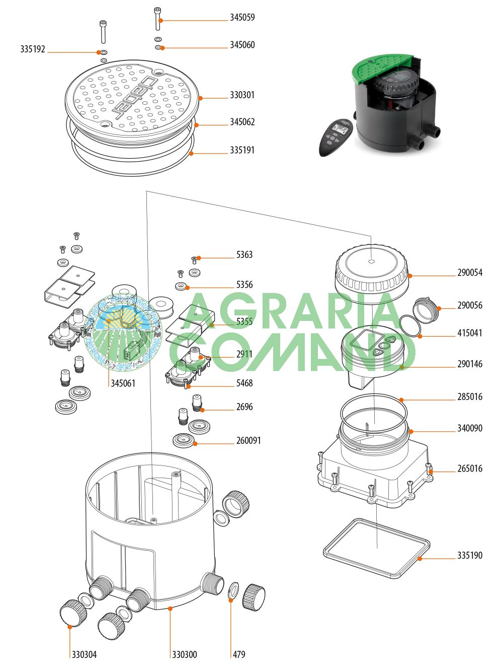 Despiece piezas de recambio Hydro 4 Claber 90839