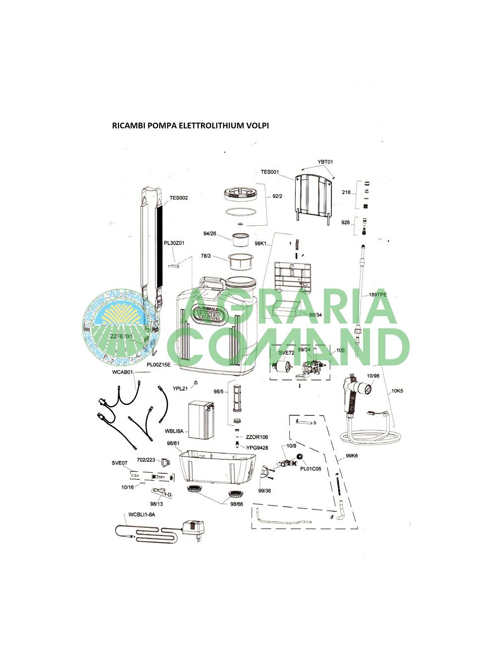 Despiece de piezas de recambio