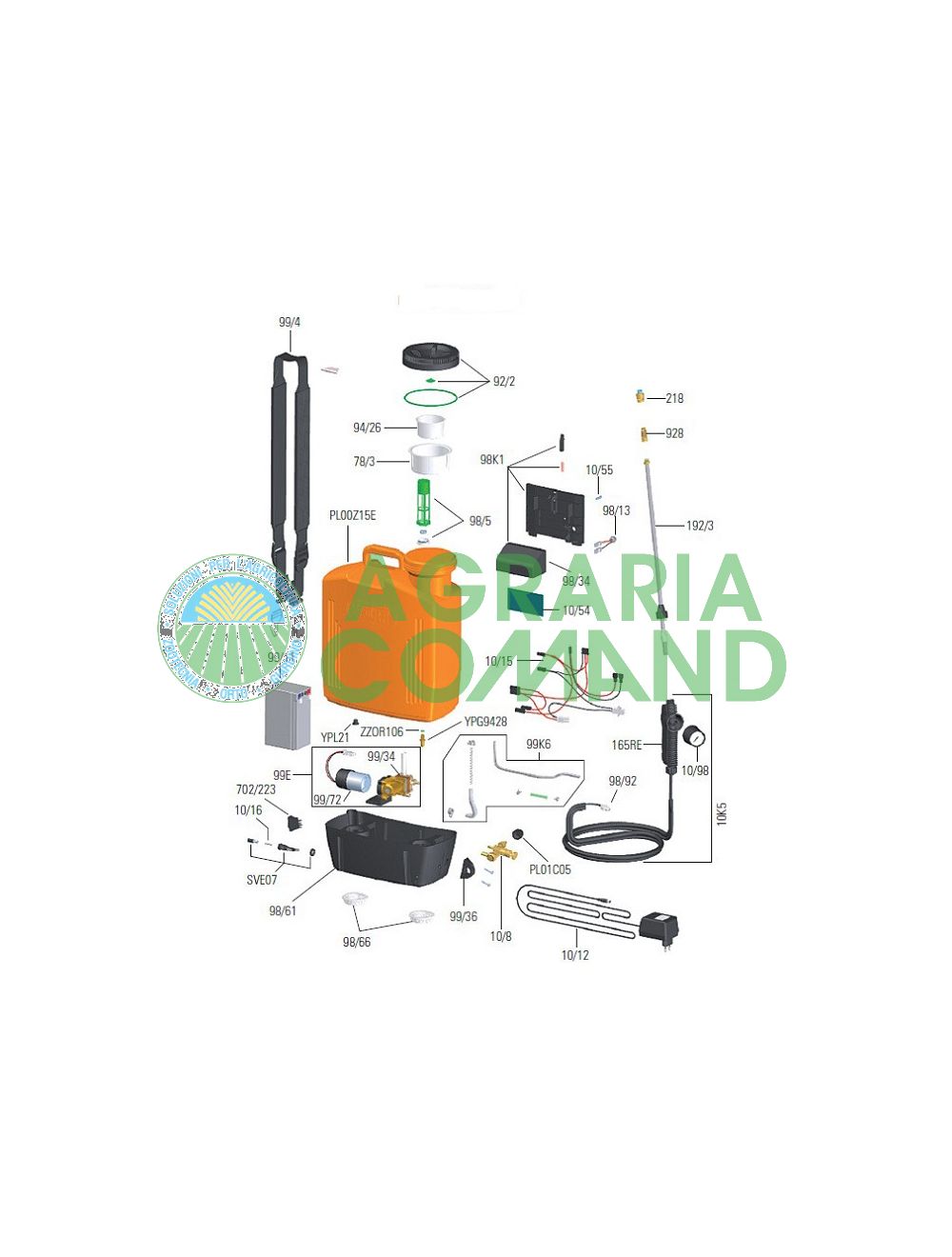 Despiece de las piezas de repuesto de la bomba Volpi Elettroplus