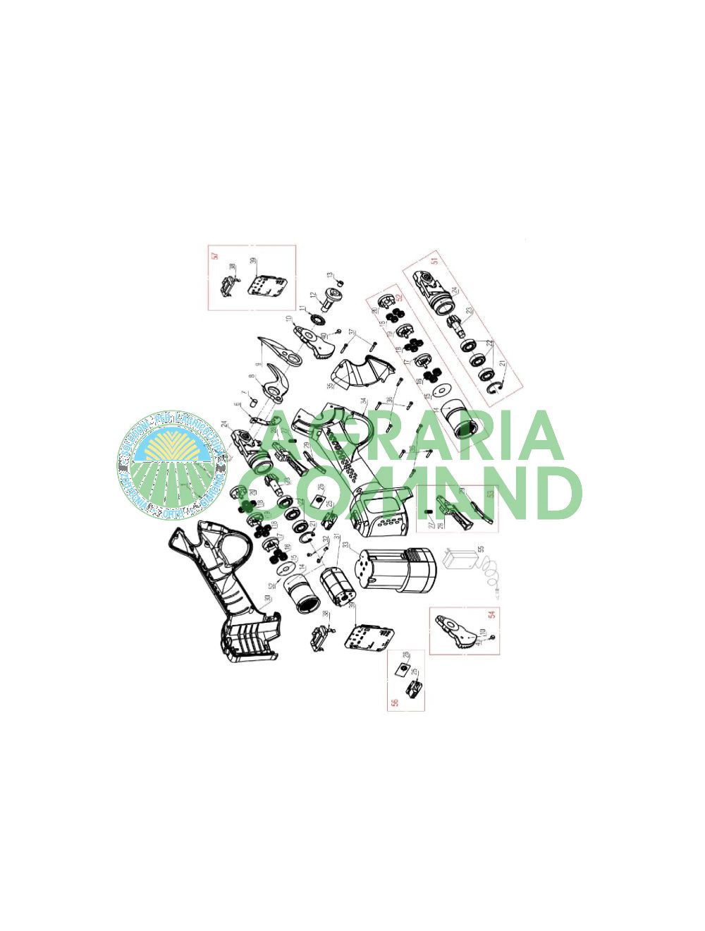 Lista de recambios tijeras a batería FE03-35 Archman