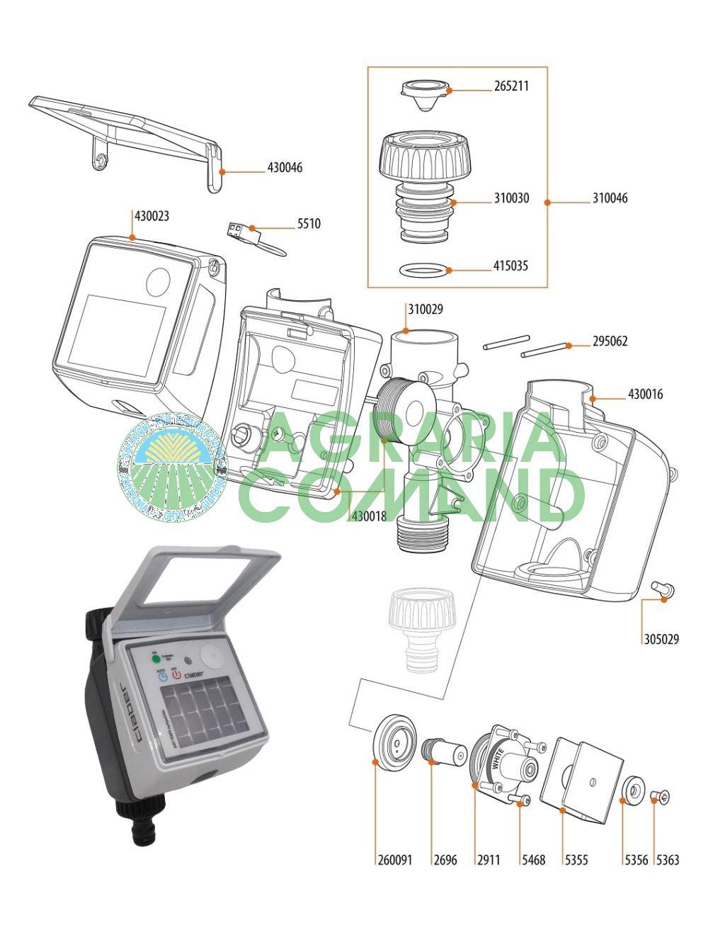 Despiece piezas de recambio programador 8497 Claber