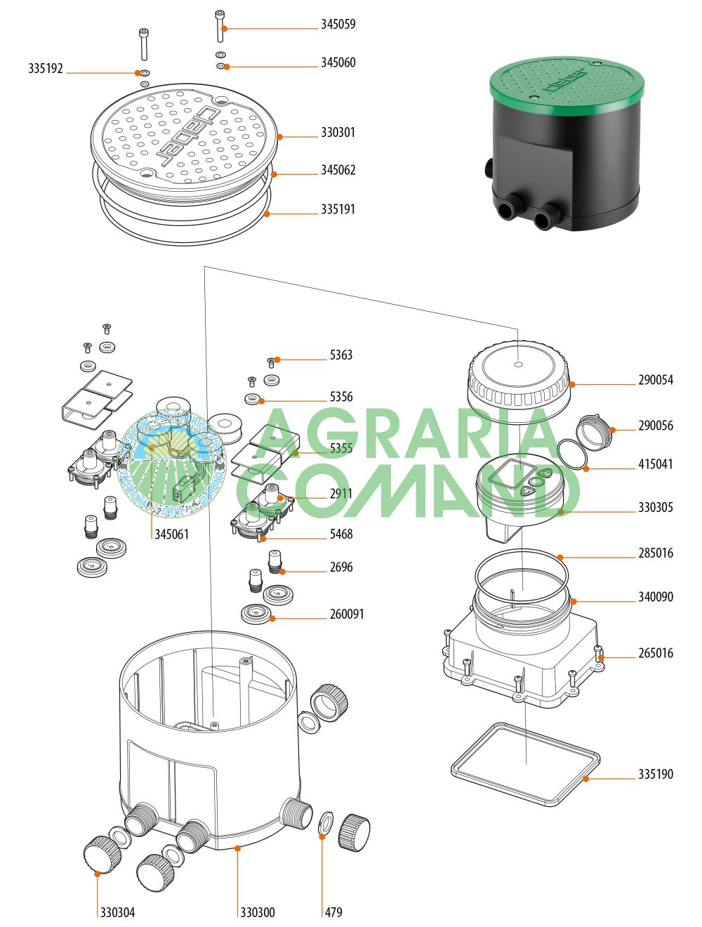 Despiece piezas de recambio Hydro 4 Claber 90829