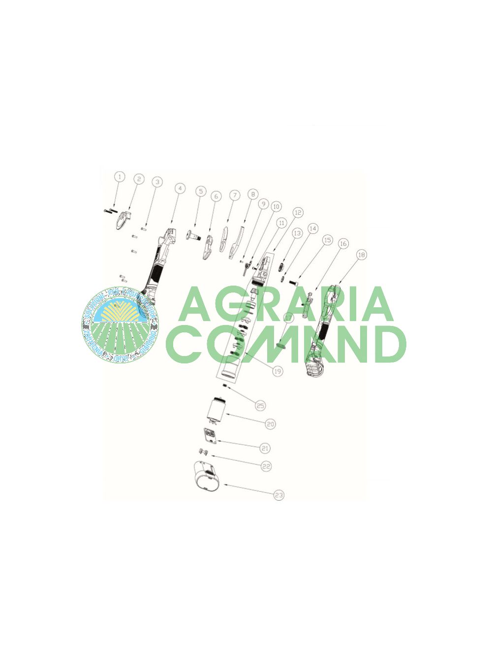 Despiece de las piezas de recambio de la tijera Archman FE04-25