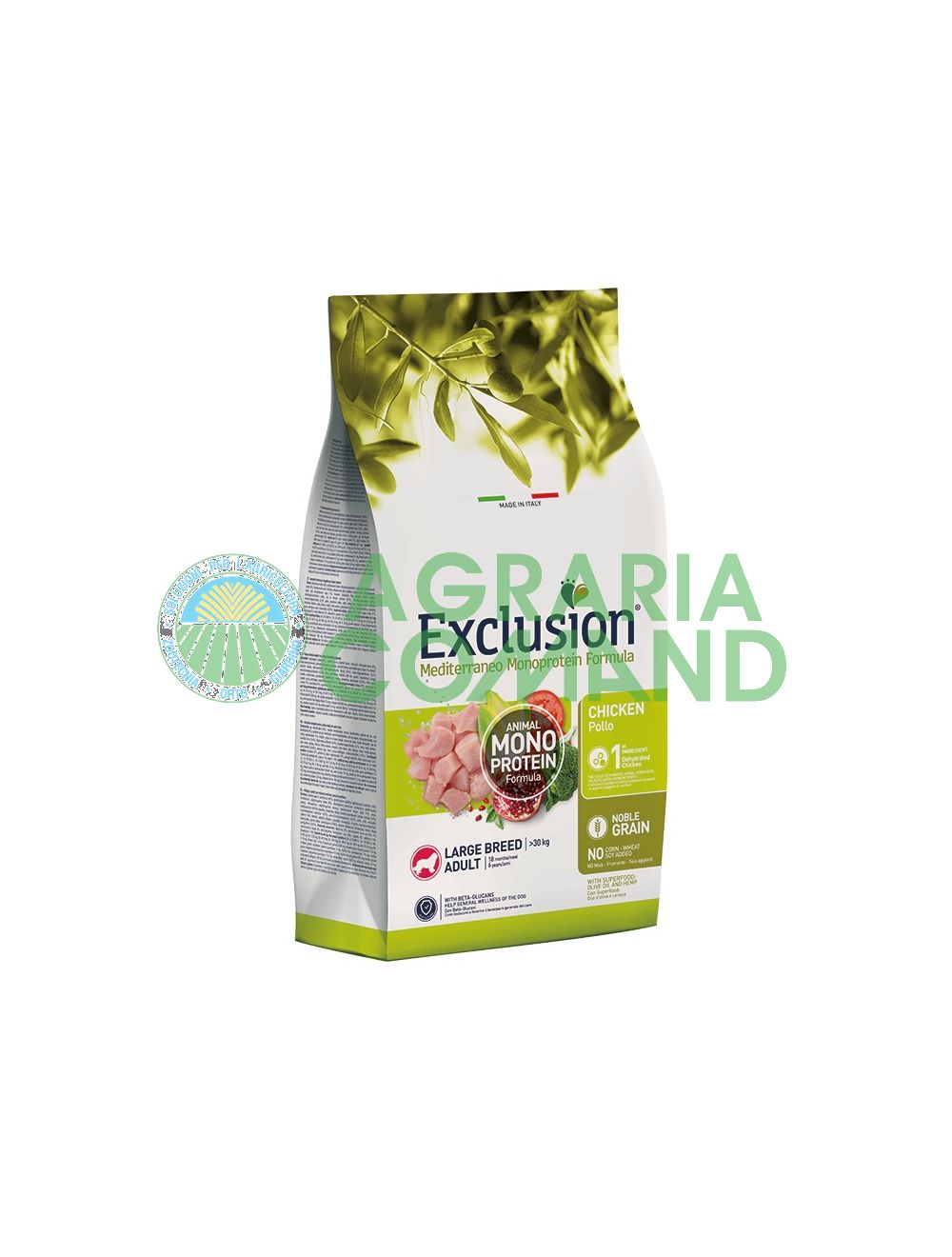 Exclusión mediterraneo adulto pollo grande