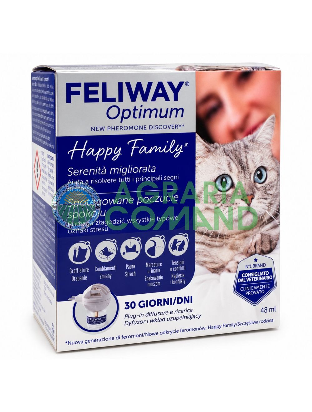 FELIWAY Optimum de Ceva para gatos: difusor eléctrico con recambio de 48 ml a base de feromonas felinas para favorecer la tranquilidad FELIWAY Optimum de Ceva para gatos: difusor eléctrico con recambio de 48 ml a base de feromonas felinas para favorecer la tranquilidad