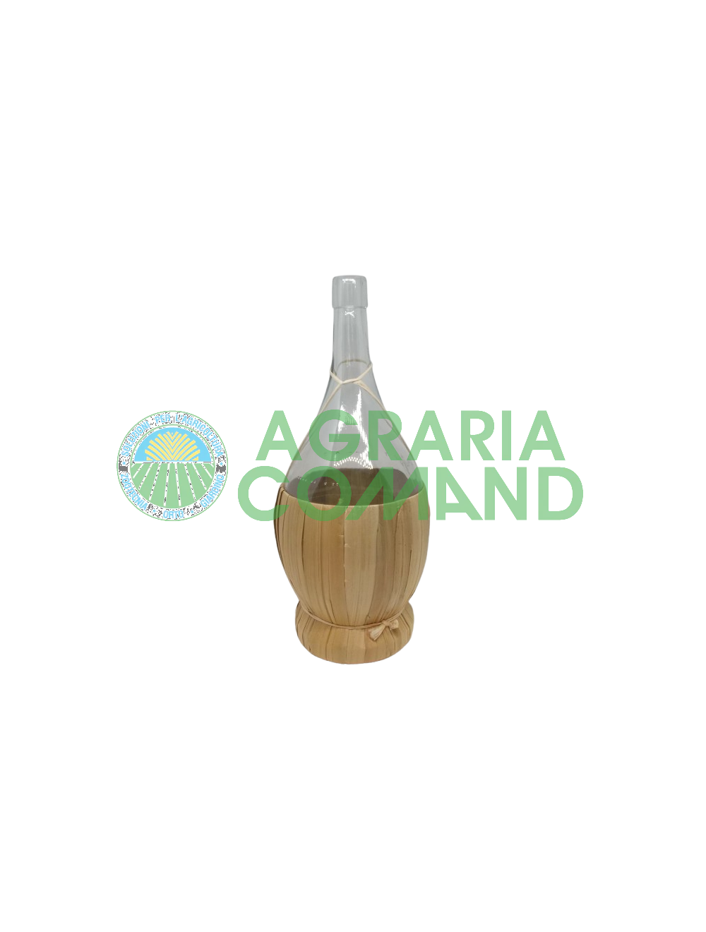 Garrafa de vidrio con revestimiento de paja Garrafa de vidrio con revestimiento de paja