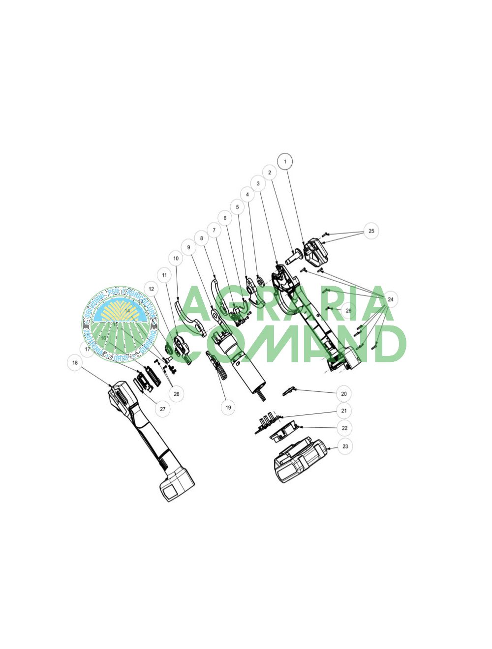 Despiece piezas de recambio para tijeras FE07-40 Archman Despiece piezas de recambio para tijeras FE07-40 Archman