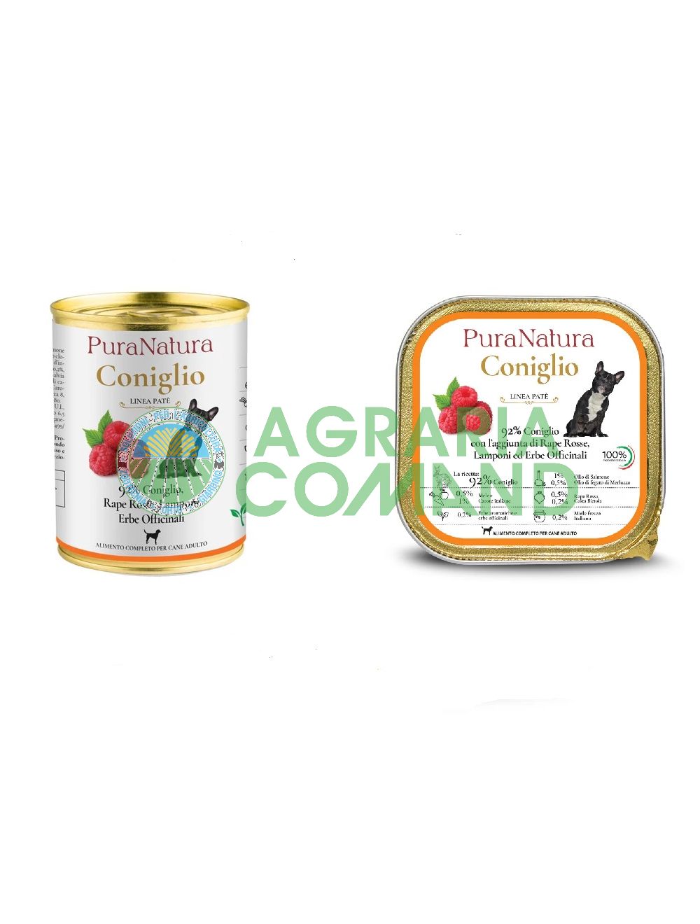 PuraNatura alimento completo para perros conejo y frambuesas