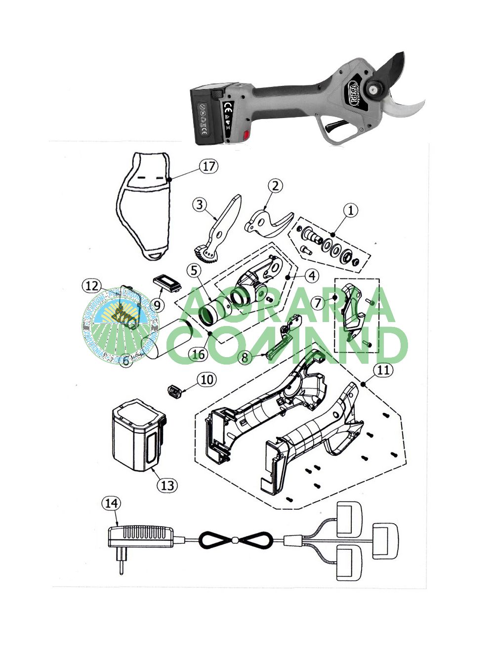 Lista de recambios Tijeras Volpi KV390