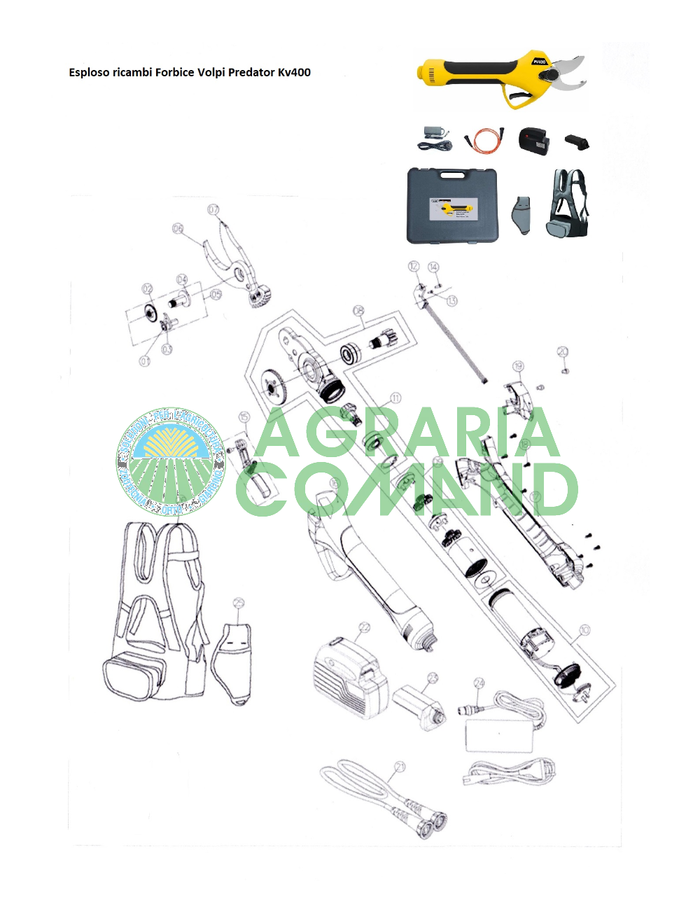 Despiece de la tijera Predator kv400