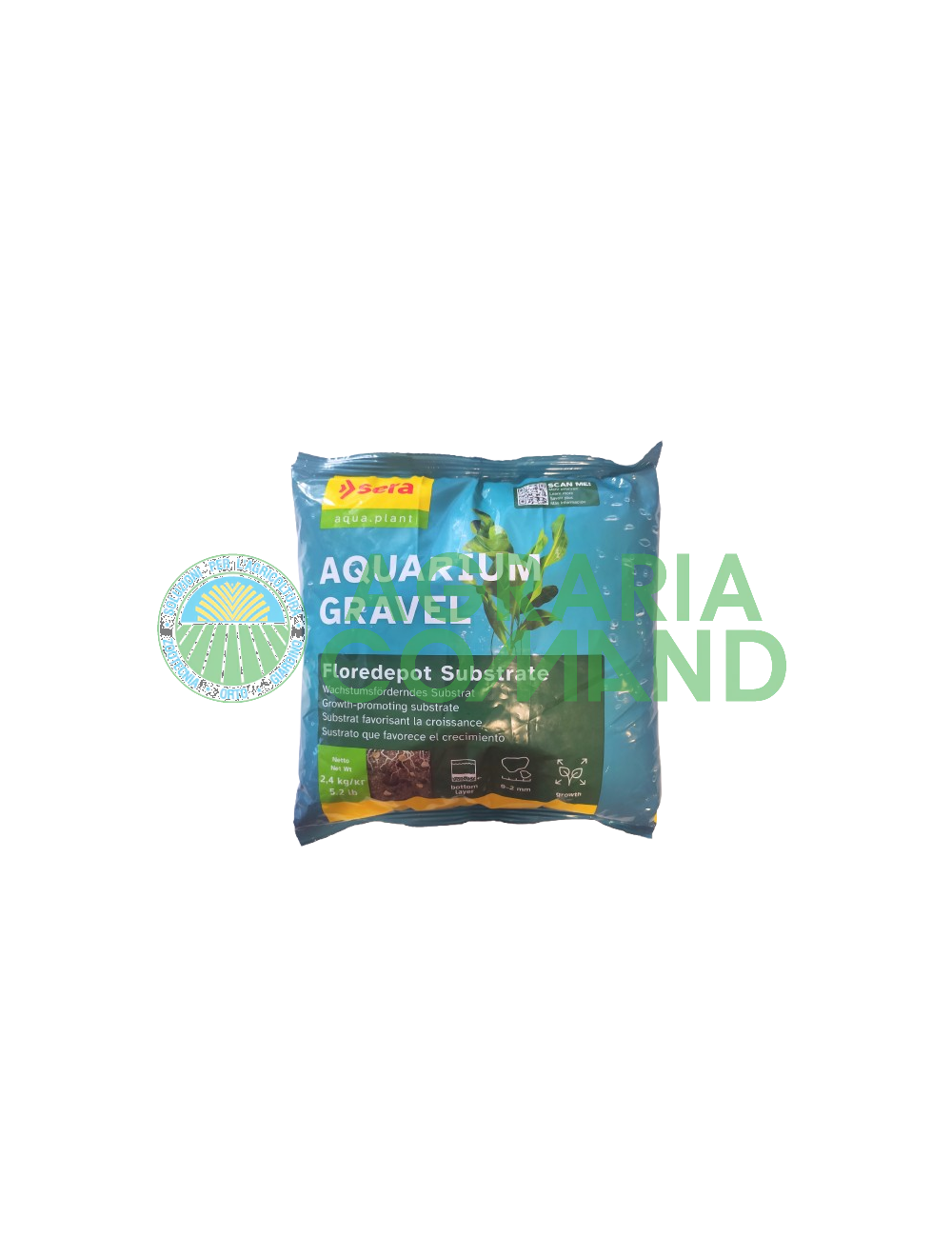 Envase de 2,4 kg de sustrato Sera Aquarium Gravel Floredepot.