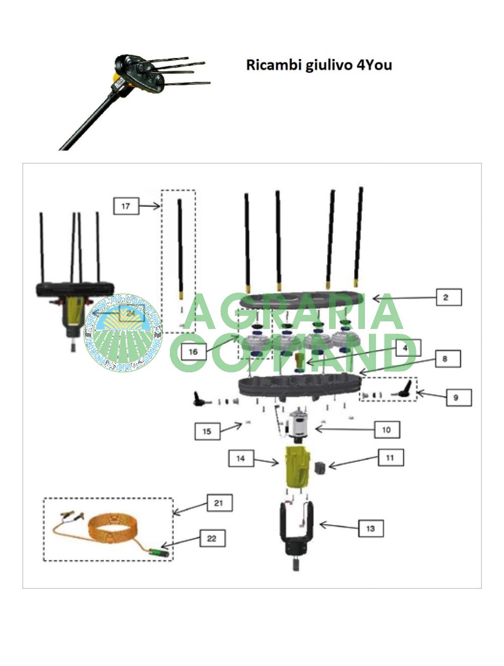 Despiece Agitador Giulivo 4You Volpi