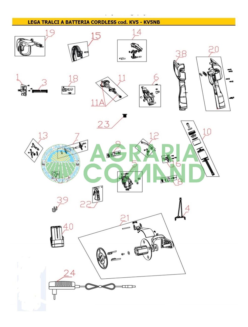 Lista de piezas de recambio de aleación Volpi