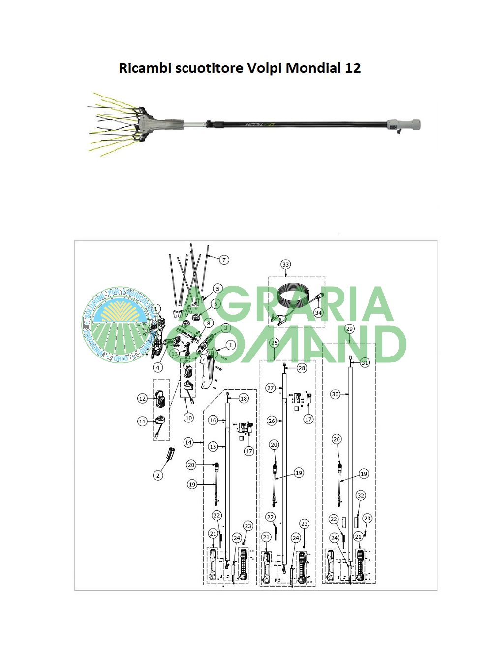 Despiece Agitador Mondial 12 Volpi
