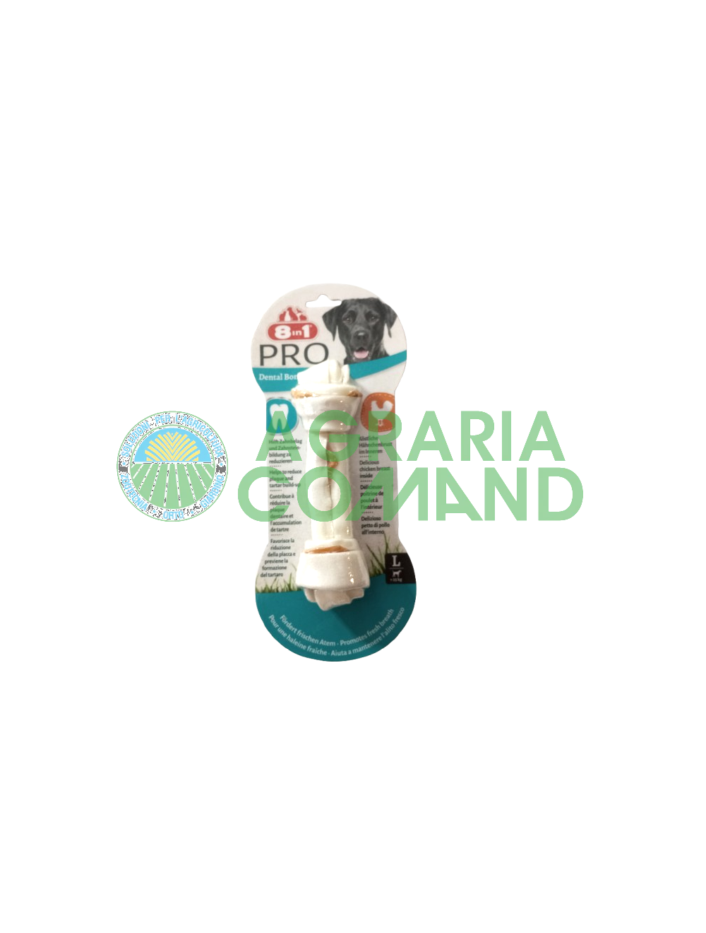 Pack de 8en1 Pro Dental Bones snacks para perros (grande) unid. 1