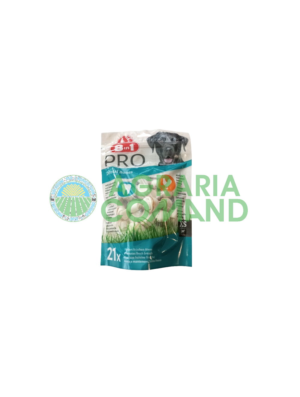 Pack de 8 en 1 Pro Dental Bones snacks para perros 21 uds. Pack de 8 en 1 Pro Dental Bones snacks para perros 21 uds.