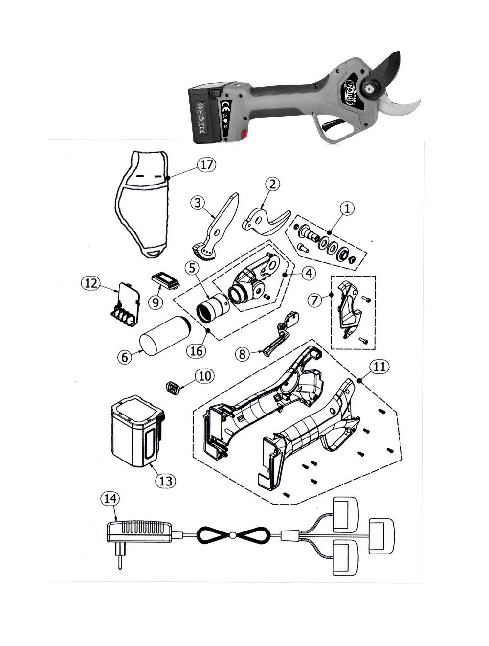 Lista de recambios Tijeras Volpi KV390