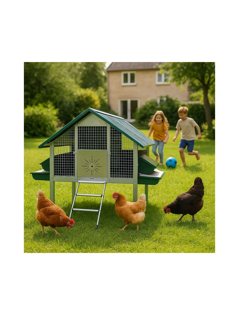 Gallinero en el jardín
