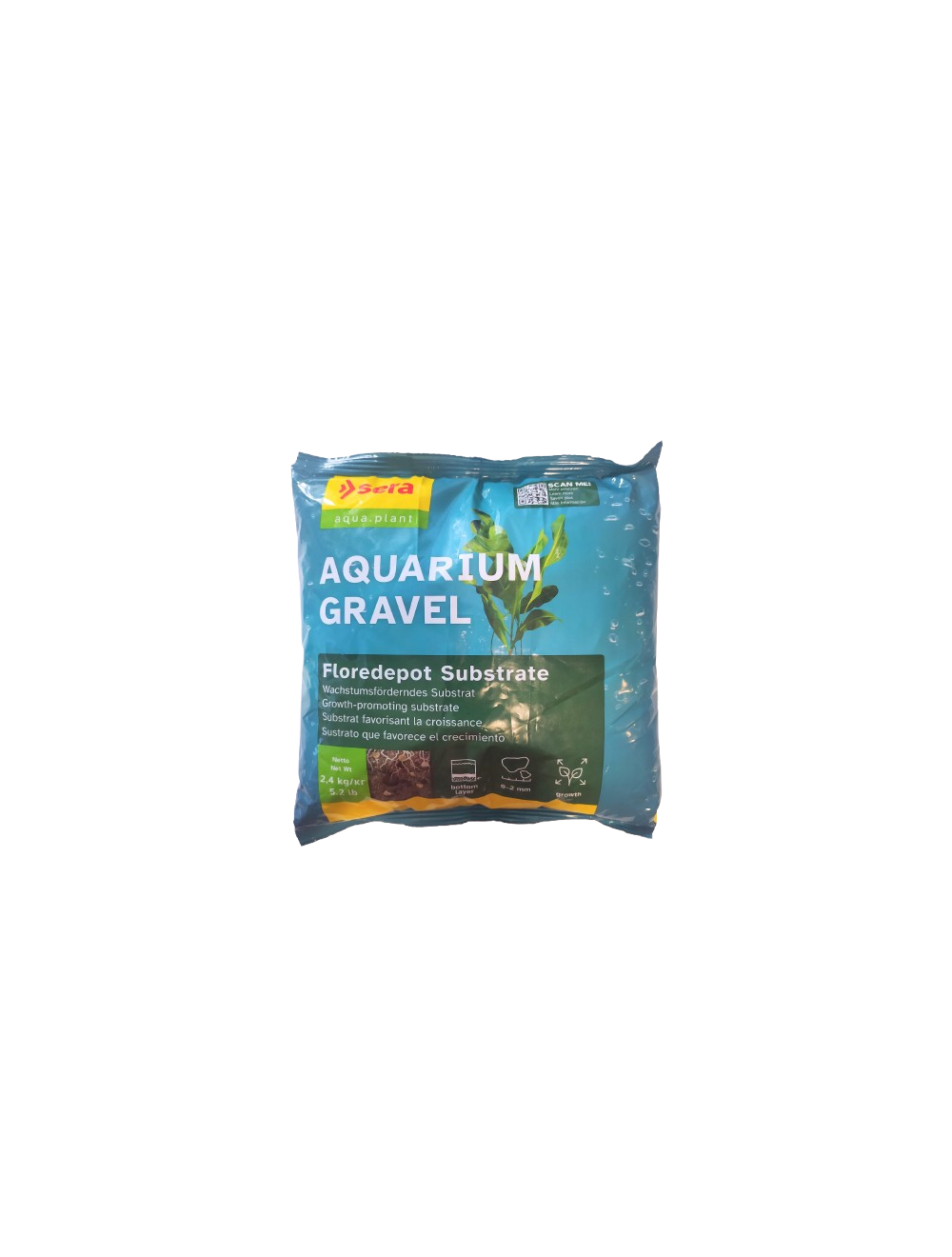 Envase de 2,4 kg de sustrato Sera Aquarium Gravel Floredepot.