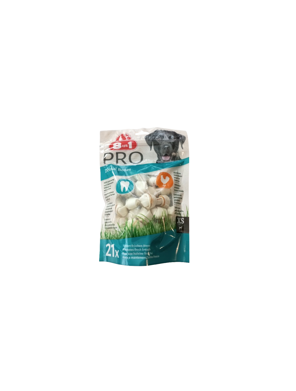 Pack de 8 en 1 Pro Dental Bones snacks para perros 21 uds. Pack de 8 en 1 Pro Dental Bones snacks para perros 21 uds.