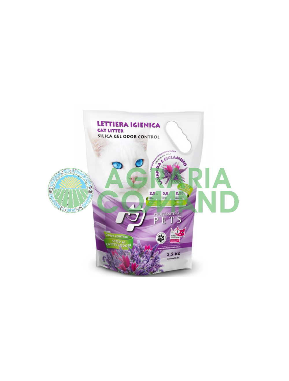 lecho higiénico 2,5 kg ciclamen y lavanda