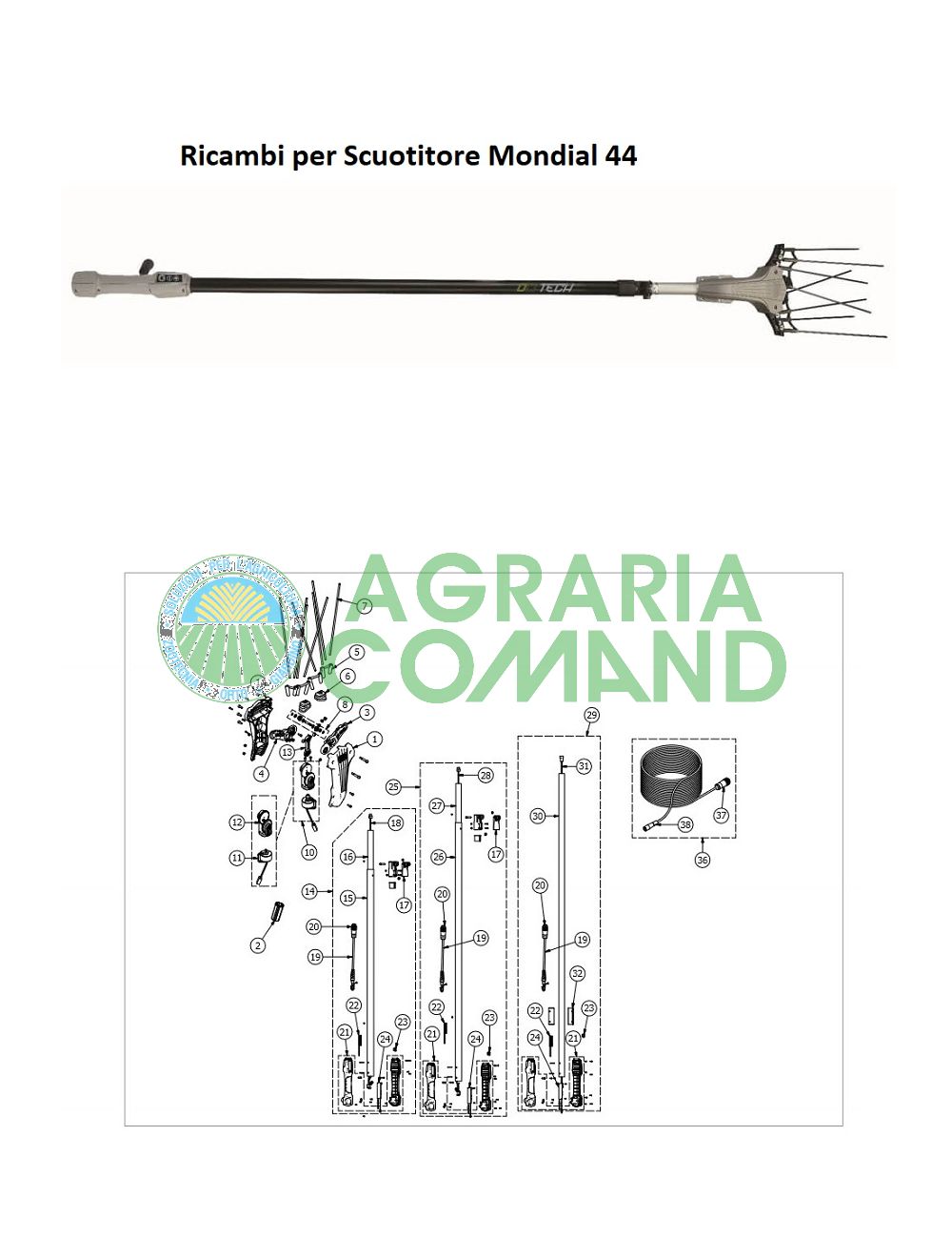 Despiece agitador Mondial 44 Volpi