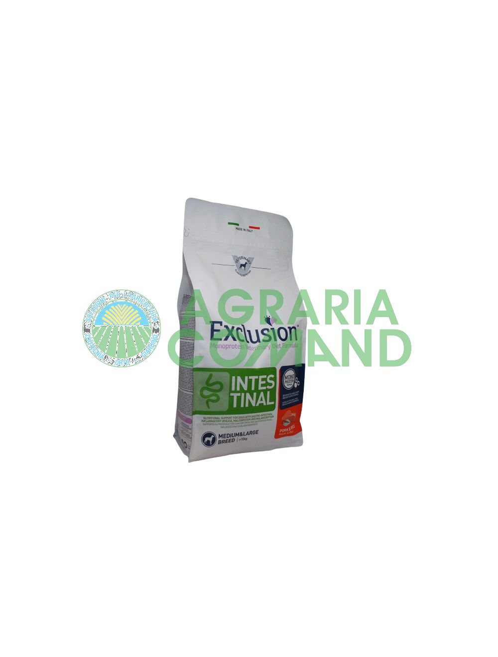 Exclusión perro intestinal cerdo y arroz