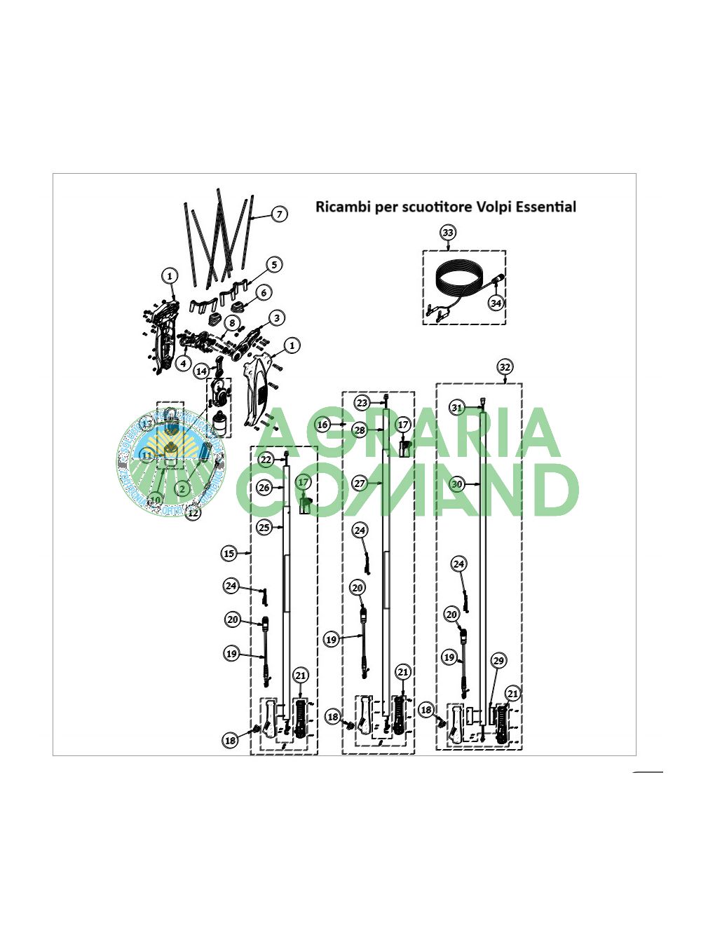 Despiece del agitador Volpi Essential