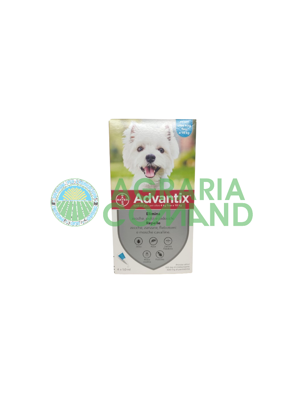 Advantix spot en perros de hasta 10 kg
